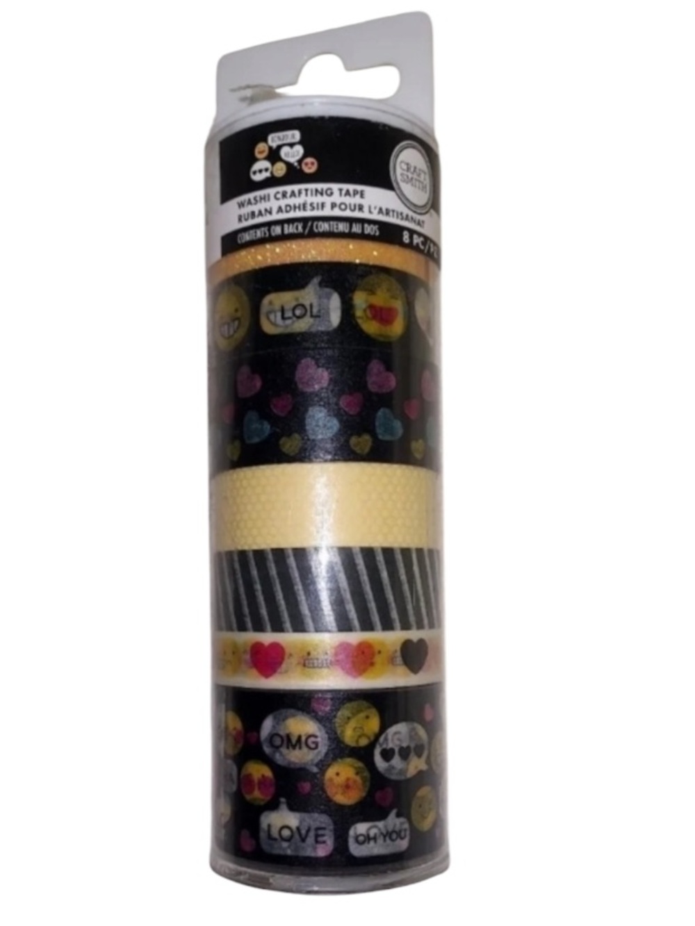 NEW Craft Smith The Happy Emoji Heart Foil Washi Glitter Crafting Planner Tape